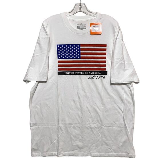 United States 1776 American Flag USA July 4th Patriotic Shirt Men 2XL NWT Cotton - Picture 1 of 7